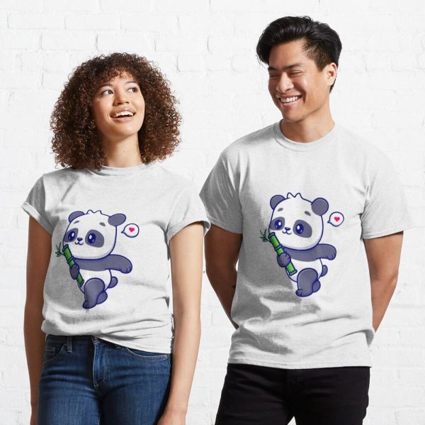 Panda Pals: Adorable Chibi Panda Classic T-Shirt - Image 3