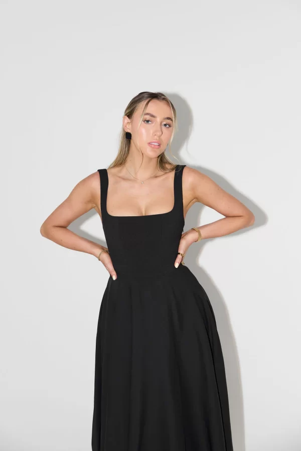 The High Waist Square Neck Midi Dress - Image 2