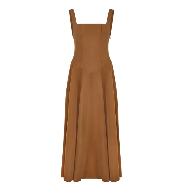 The Low Waist Square Neck Midi Dress - Image 6
