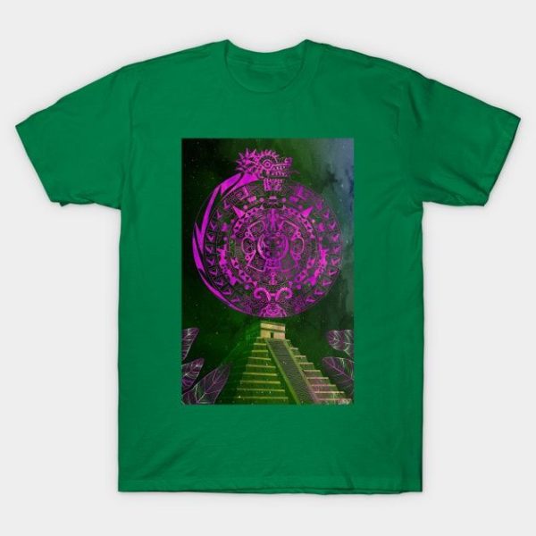 the mexican pyramid in teotihuacan dragon calendar T-Shirt