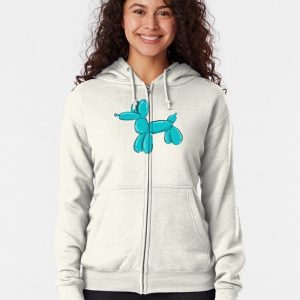 Balloon Doggie Teal Zipped Hoodie