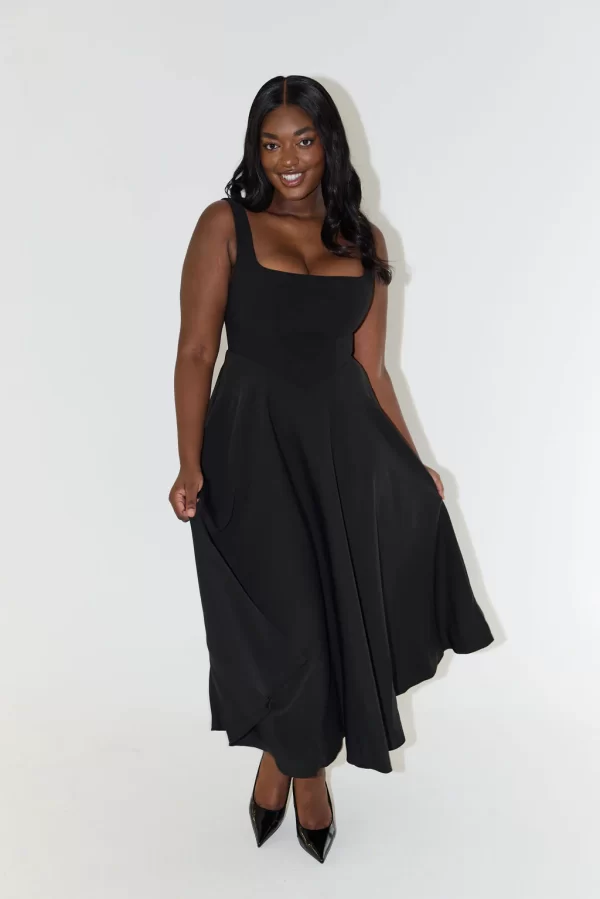 The High Waist Square Neck Midi Dress - Image 4