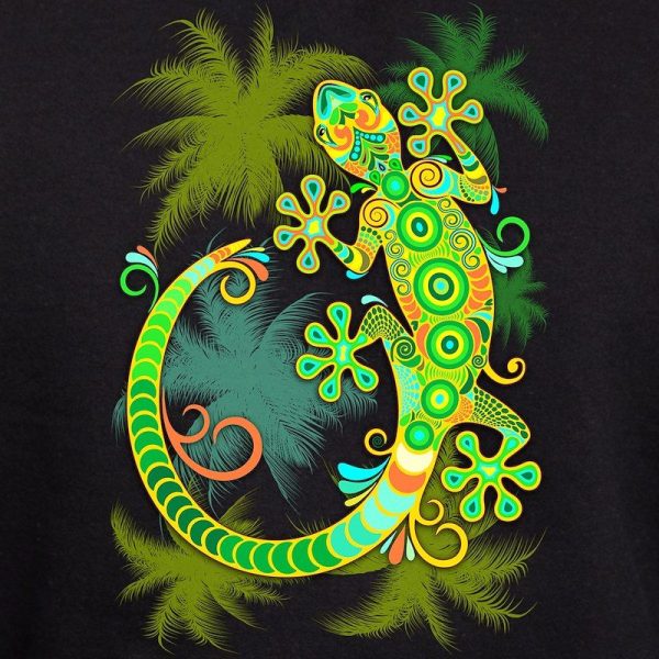 Gecko Lizard Tattoo Style Men’s Hooded Sweatshirt - Image 3