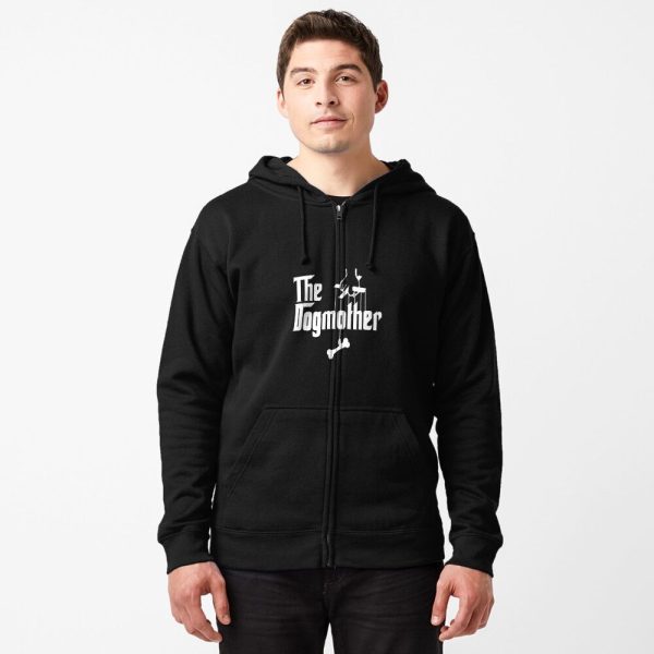 The Dogmother Funny Dog Mother Mom Gift Zipped Hoodie - Image 3