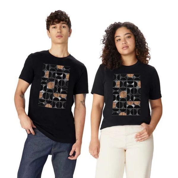 Mid-Century Modern Pattern No.1 – Concrete and Wood T Shirt - Image 2
