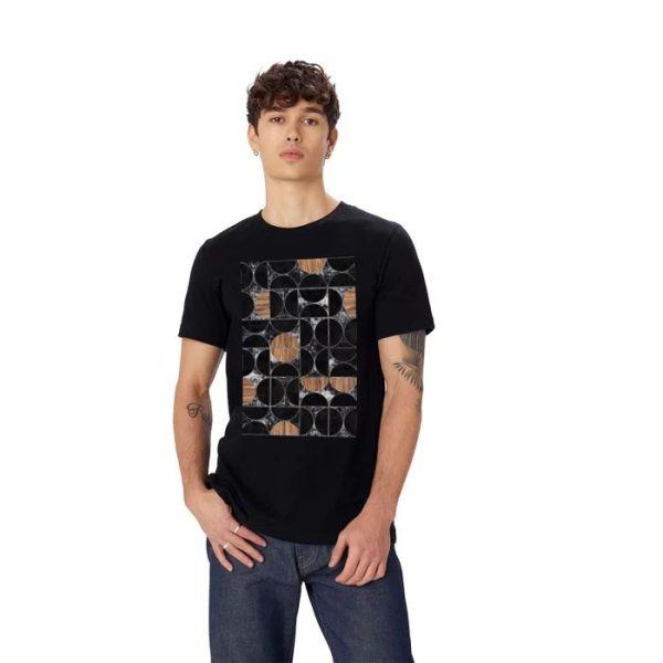 Mid-Century Modern Pattern No.1 – Concrete and Wood T Shirt - Image 3