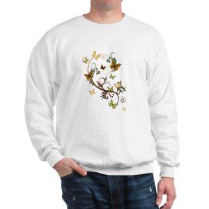 EarthTones Butterflies Men’s Crewneck Sweatshirt