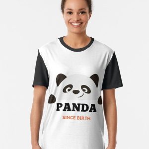 Panda Since Birth Sticker Graphic T-Shirt