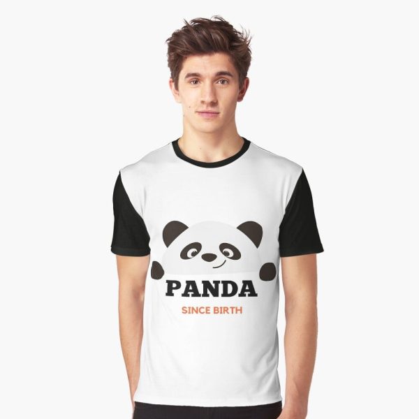 Panda Since Birth Sticker Graphic T-Shirt - Image 3