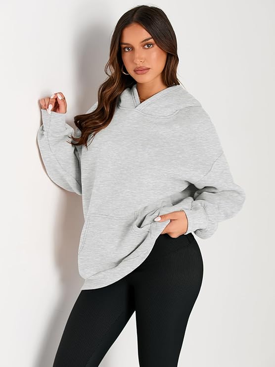 Womens Oversized Hoodies Fleece Sweatshirts Sweaters Spring Outfits 2025 Pullover Fall Winter Clothes - Image 3